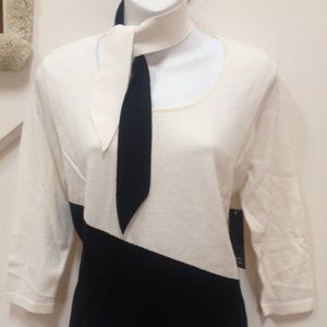 Valerie Stevens Sweater, Size PL, Color: White and Black